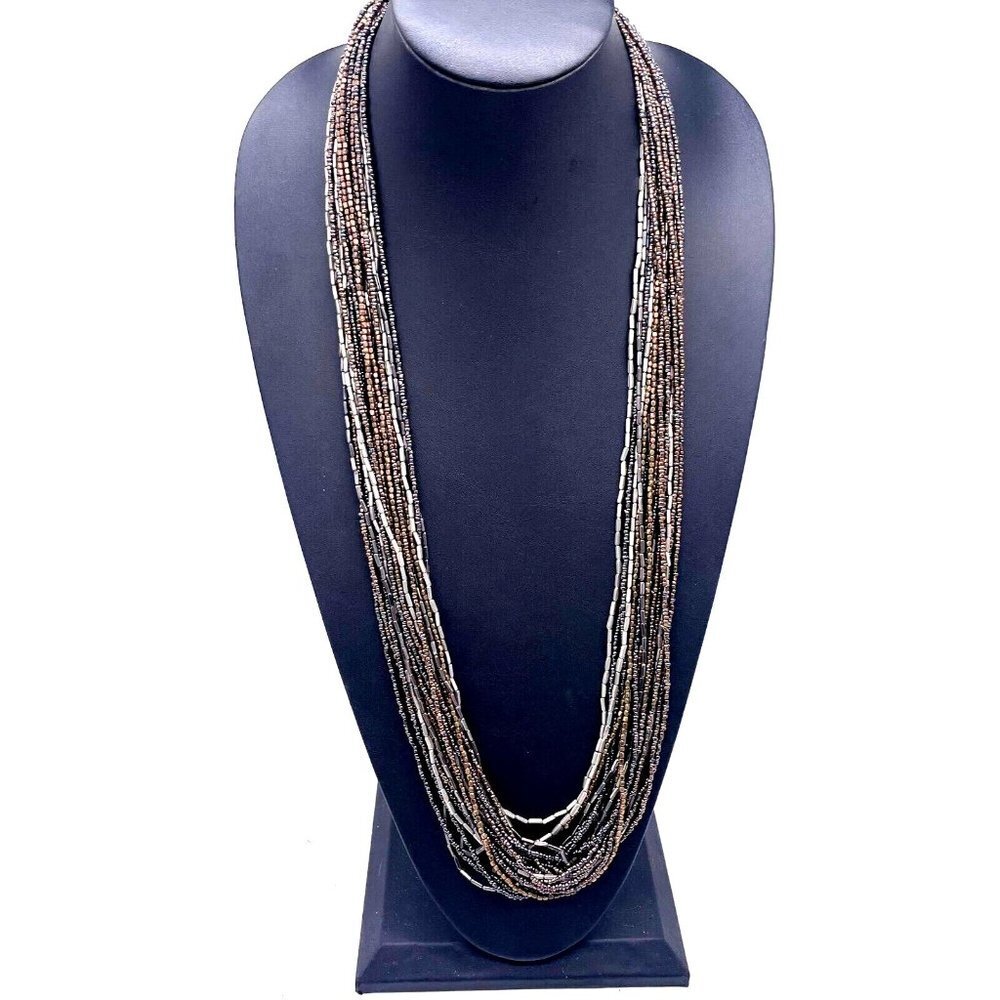 Kenneth Cole New York Multi-Strand Seed Beads Long Necklace 36 to 39 Inches
